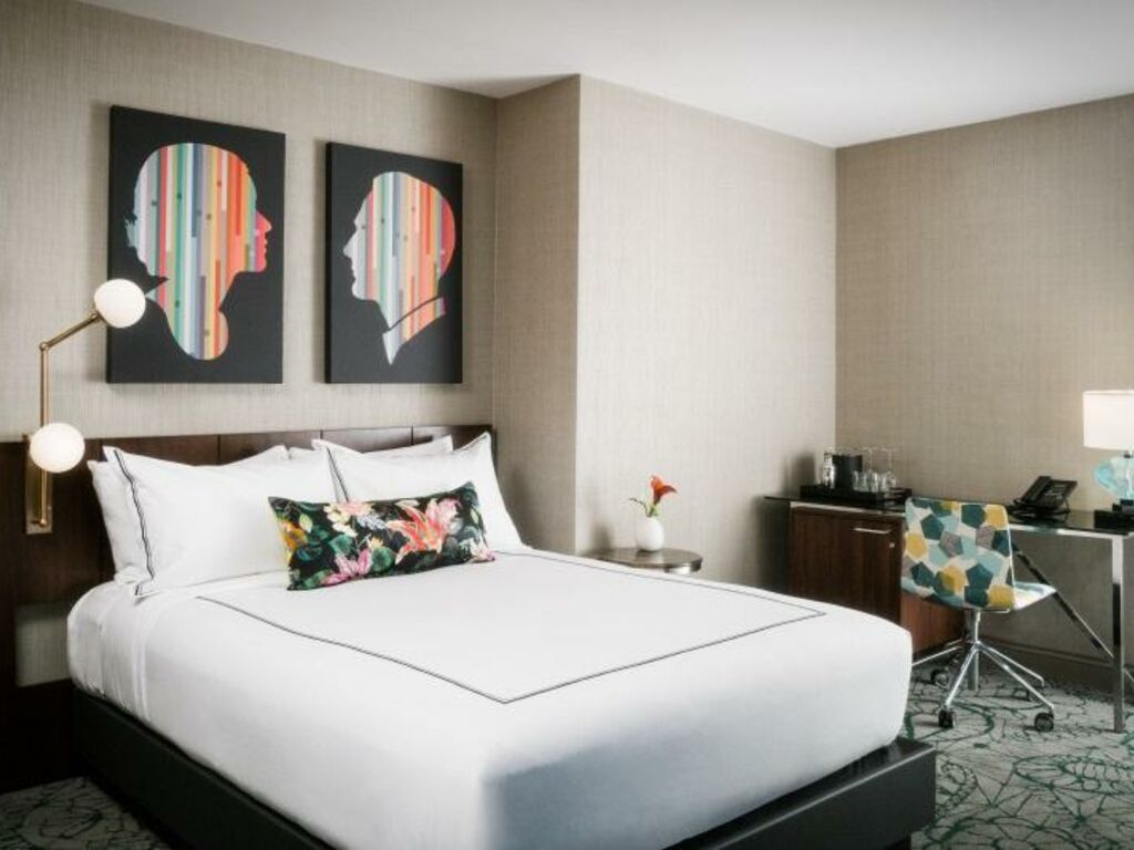 A king guest room at The Darcy hotel in Washington DC